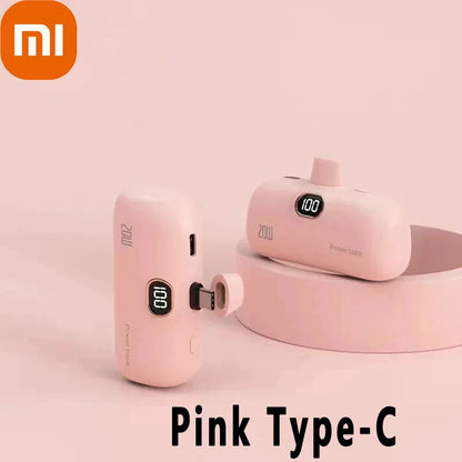 Xiaomi 30000mAh Mini Portable Power Bank Capsule Mobile Power Supply Emergency External Battery Fast Charger For Type-c iPhone