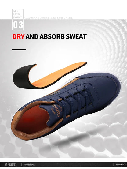 MAEDEF Shoes for Men Leather Sneaker Waterproof Casual Comfortable Men's Sneaker Lace Up Footwear Vulcanized Man Shoe Masculino