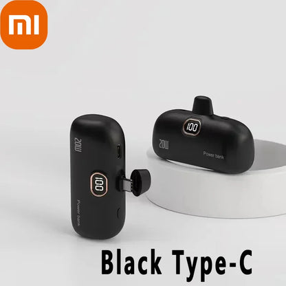Xiaomi 30000mAh Mini Portable Power Bank Capsule Mobile Power Supply Emergency External Battery Fast Charger For Type-c iPhone