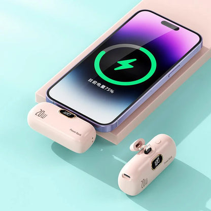 Xiaomi 30000mAh Mini Portable Power Bank Capsule Mobile Power Supply Emergency External Battery Fast Charger For Type-c iPhone