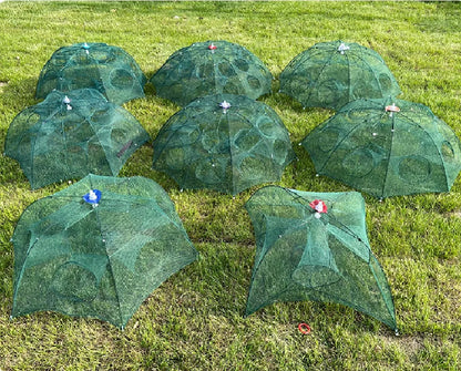 Foldable Umbrella-Shape Fish Trap Outdoor Automatic Trap Shrimp Carp Catcher Cages Mesh Nets Fishing Gear Fishing Accessories