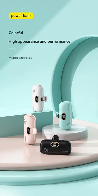 Xiaomi 30000mAh Mini Portable Power Bank Capsule Mobile Power Supply Emergency External Battery Fast Charger For Type-c iPhone