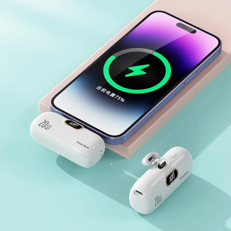 Xiaomi 30000mAh Mini Portable Power Bank Capsule Mobile Power Supply Emergency External Battery Fast Charger For Type-c iPhone