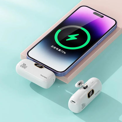 Xiaomi 30000mAh Mini Portable Power Bank Capsule Mobile Power Supply Emergency External Battery Fast Charger For Type-c iPhone